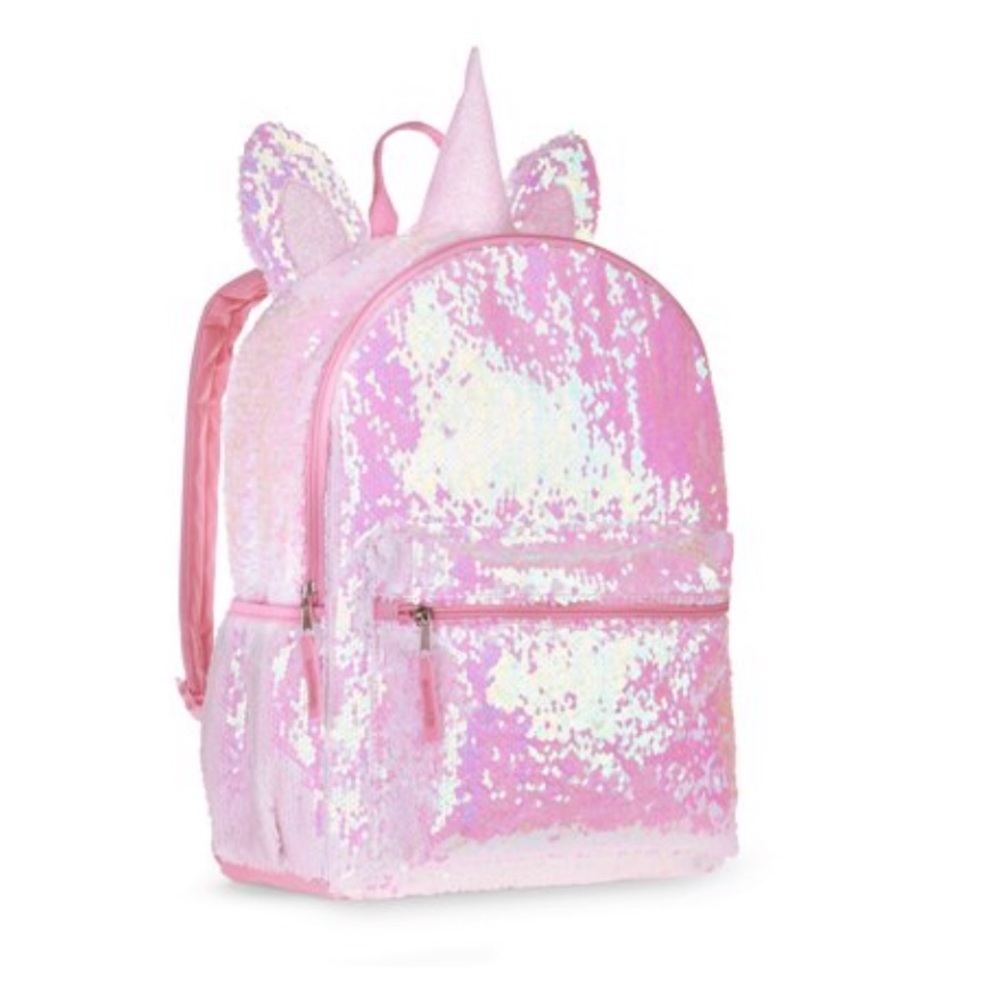 Pink & White Sequin Trendy Backpack Beautiful